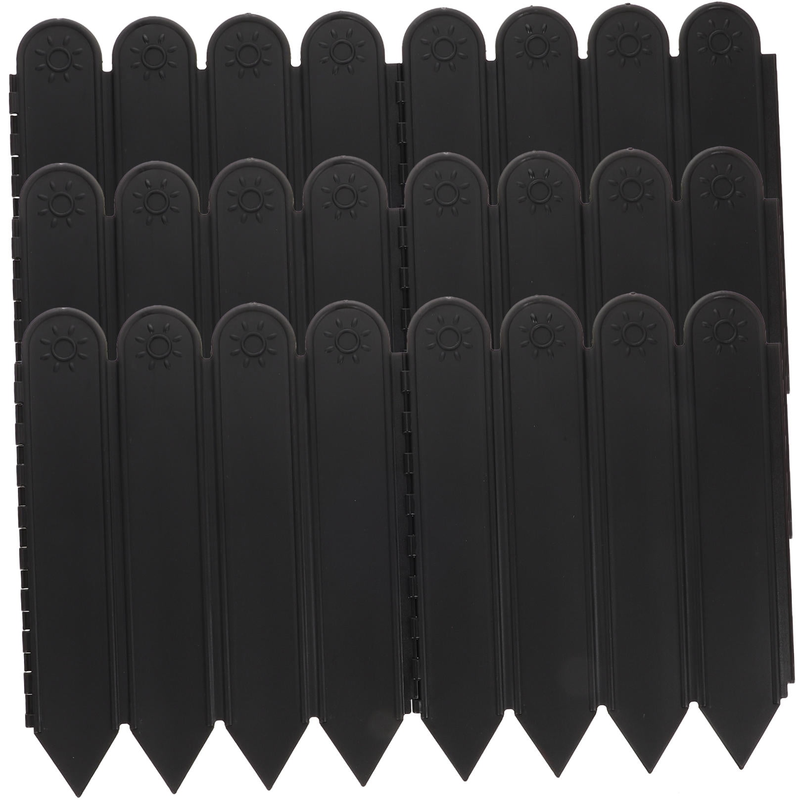 Baluue Black Plastic Outdoor Fence Panel - Reusable Garden Edging and Decorative Barrier for Yard, Lawn, and Landscaping