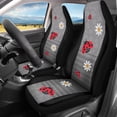 thumbnail image 2 of Uorisanigo Car Seat Covers 2 Pcs Stretch Polyester Fabric Cover Ladybug Daisy Waterproof Car Seat Cover Easy Installation Universal Size Fit for Most Cars SUVs Trucks Vans, 2 of 7