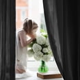 thumbnail image 4 of YEAHOME Black Sheer Curtains 95 inches Long - Home Decoration Grommet Airy & Lightweight Elegant Window Treatments with Light Filtering for Bedroom/Living Room (2 Panels, W52 x L95), 4 of 7