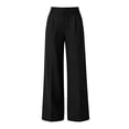 thumbnail image 4 of Mifsaly Womens Wide Leg Dress Pants High Waisted Pleated Trousers Elegant Business Casual Office Work Outfits with Pockets Black,S, 4 of 5