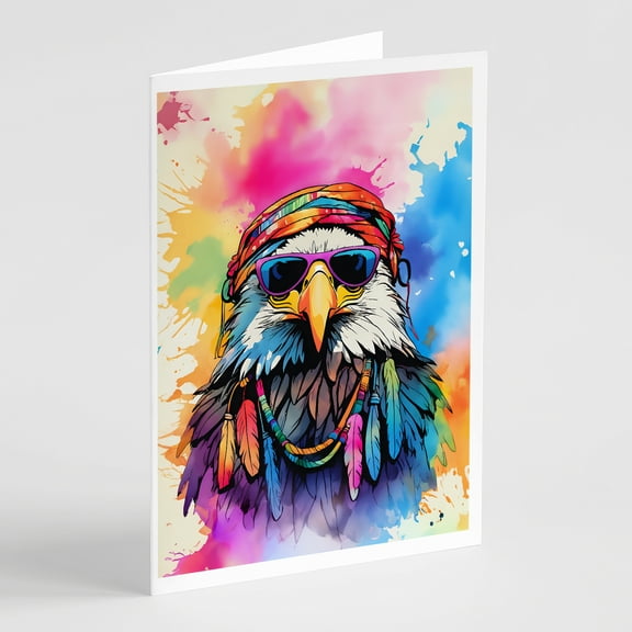 Hippie Animal Eagle Greeting Cards Pack of 8 7 in x 5 in