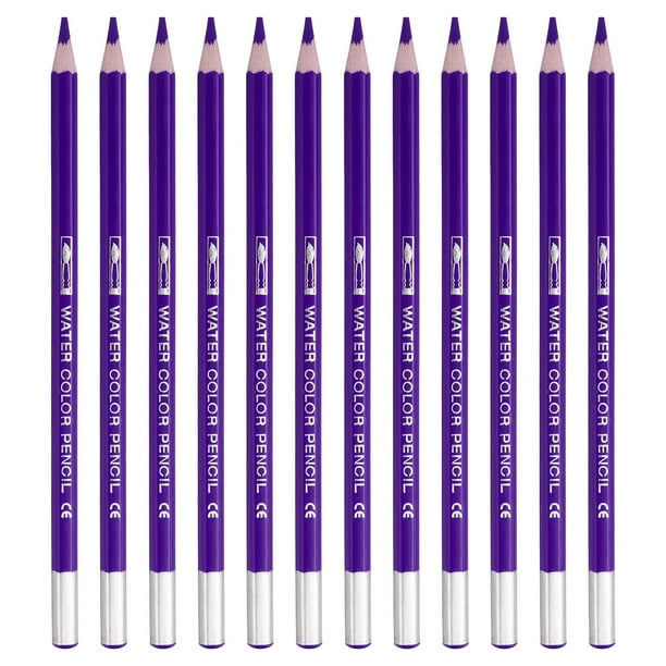 Lápiz de acuarela Uxcell para mezclar, colorear, dibujar bocetos, pintar, 12 piezas, púrpura