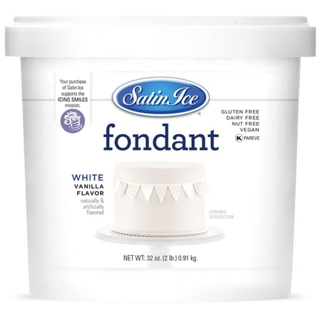 Satin Ice Fondant for Cake Decorating White Vanilla 2 Pound