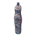 thumbnail image 4 of Yuemengxuan Women Charming Close-fitting Dress, Variegated Color Halter Neck One-piece, 4 of 6