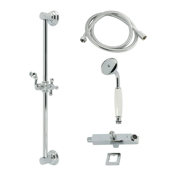 Kingston Brass KCK3521W1 Made to Match Shower System with Slide/Grab Bar and Hand Shower, Polished Chrome