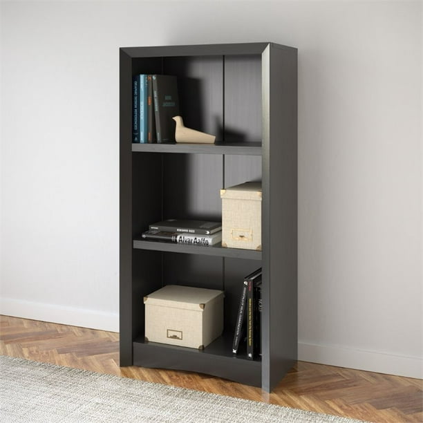 Atlin Designs 47 Tall 3 Shelf Bookcase In Black Faux Woodgrain Walmart Com Walmart Com