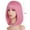 #Pink, variant on Dengmore Cut Bob Wigs With Bangs 14 Inch Shoulder Length Straight Synthetic Hair Wigs Pink Blue Purple Color Adjustable Rose Net for Black Women Daily & Party