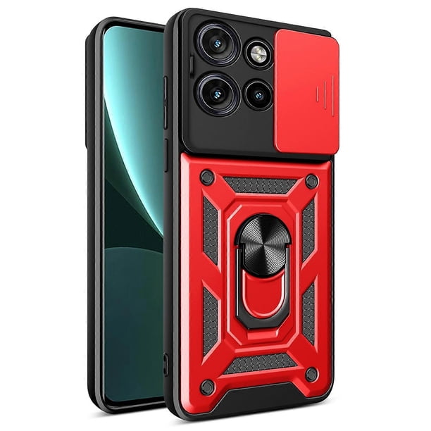 For Motorola Edge 50 Neo 5G Case with Slide Camera Lid PC+TPU Kickstand Phone Cover - Green