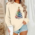 thumbnail image 2 of Christmas Sweatshirts for Womens Fashion Xmas Tree Printed Shirts Christmas Clothing Loose Plus Size Blouses Tops Winter Long Sleeve Crewneck Sweaters Pullover, 2 of 6
