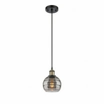 516-1P-BAB-G556-6SM-Innovations Lighting-Rochester - 1 Light Cord Hung Mini Pendant In Industrial Style-7.88 Inches Tall and 5.88 Inches Wide-Black
