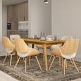 thumbnail image 3 of Simpli Home Draper SOLID WOOD and Rubberwood 66 inch x 40 inch Rectangle Mid Century Modern Dining Table in OAK WOOD, 3 of 12