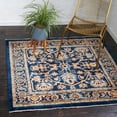 thumbnail image 3 of Unique Loom Dorchester Collection Area Rug - Alcott (4' 5" Square Navy Blue/Beige), 3 of 9