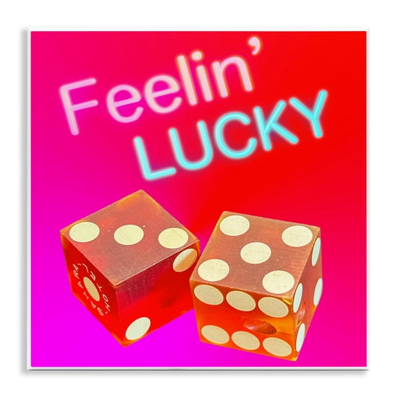 Stupell Industries Eclectic Feelin' Lucky with Dice Wall Plaque Art, 12 x 12, by Graffitee Studios