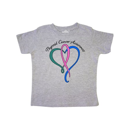 

Inktastic Thyroid Cancer Awareness with Pink Teal and Blue Ribbon Gift Toddler Boy or Toddler Girl T-Shirt