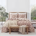 thumbnail image 6 of Mainstays Iris Leaf Stitched Quilt, Full/Queen, Rust Red, Reversible Lightweight Bedding for All Ages, 6 of 9