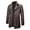 brown, variant on Men's Mid-Length Single-Breasted Lapel Coat, Vintage Simple Casual PU Leather Jacket