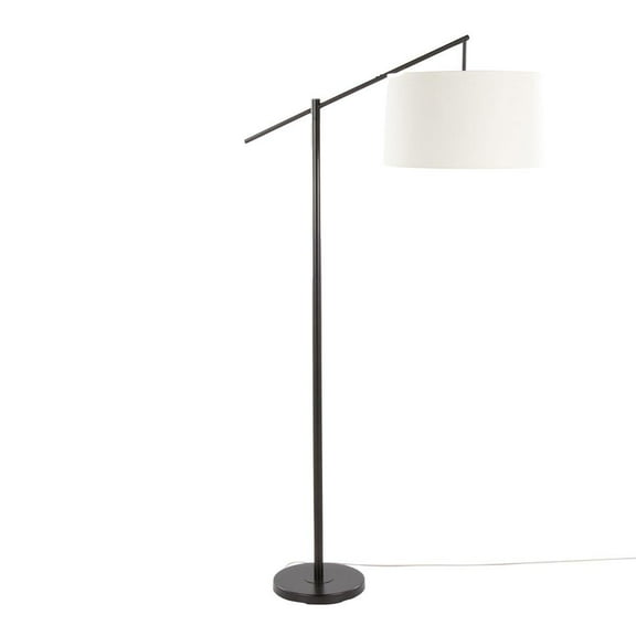 LumiSource Oil Bronze Metal, Natural Linen Casper 69" Metal Floor Lamp