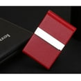 thumbnail image 5 of BE-TOOL Business Card Holder PU Leather Metal Slim Pocket Card Holders for Men or Women, Purse Name Card ID Card Carrier Portable Rose red, 5 of 5