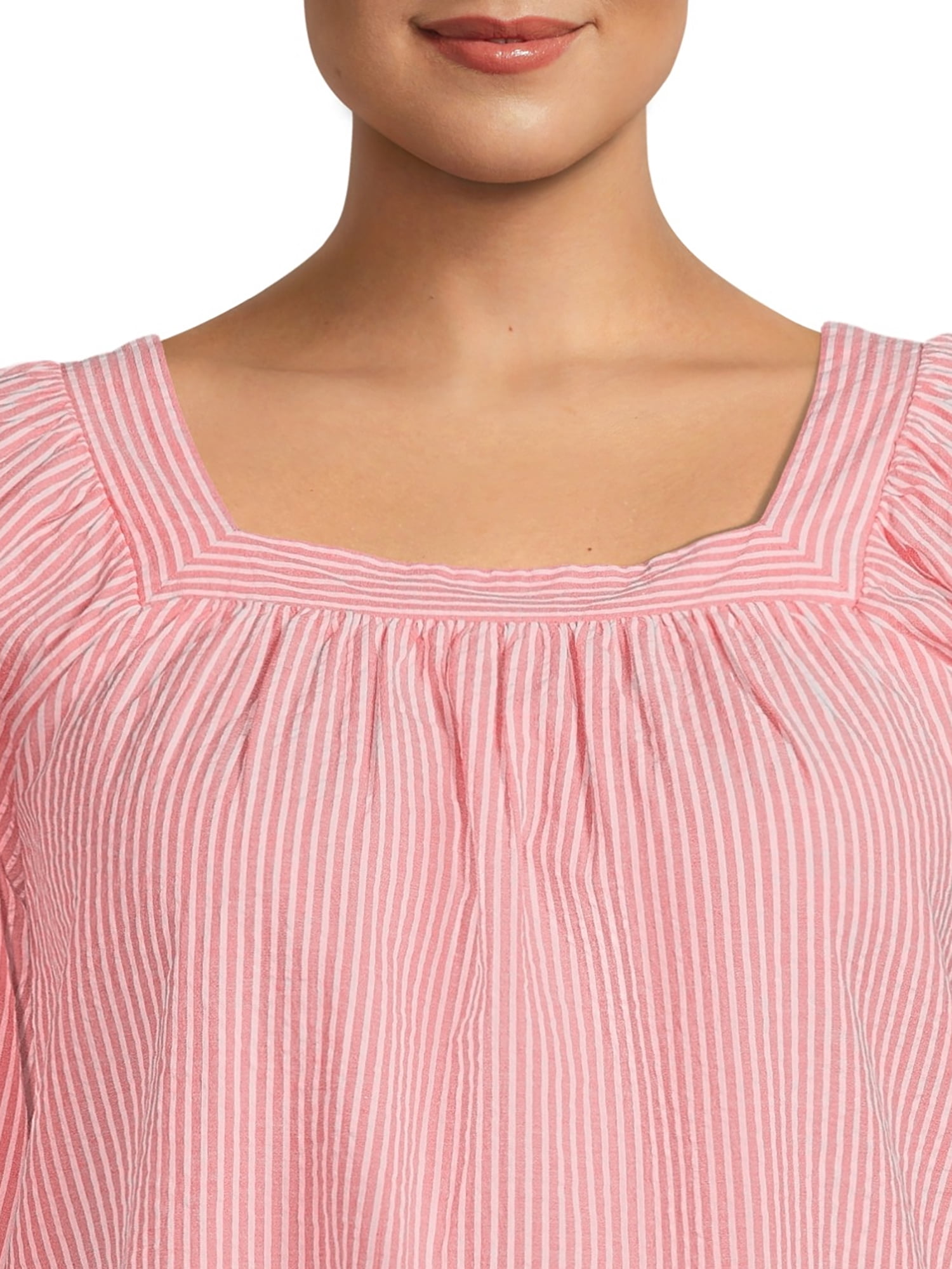 Terra & Sky Women's Plus Size Square Neck Top