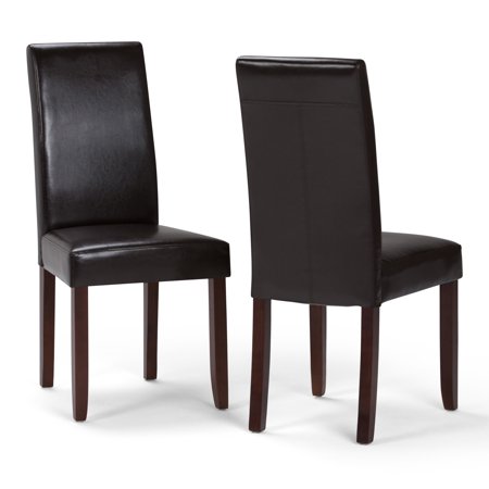 Brunswick Outdoor Furniture Brooklyn + Max Brunswick Contemporary Parson Dining Chair (Set of 2) in Tanners Brown Faux Leather ()