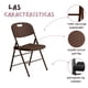 thumbnail image 5 of Set 4 Sillas Plegables Reforzadas 120kg Acero Polietileno Comedor Hogar Eventos Color Café Ratán., 5 of 5