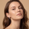 thumbnail image 5 of Shop LC 925 Sterling Silver Lab Grown Diamond Hoop Earrings for Women, 5 of 6