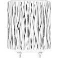thumbnail image 3 of White Black Shower Curtain Modern Abstract Geometric Stripes Lines Classic Farmhouse Creative Fashion Fabric Bathroom Decor Curtain with Hooks, 3 of 3