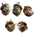 thumbnail image 2 of chaungfeng 2D Forest Animal Acorn Ornaments, 5PCS Woodland Christmas Decor with Realistic Animal Figures, Hanging Ornaments for Christmas Tree, Home, Party Decor, Cozy Forest Theme, 2 of 9