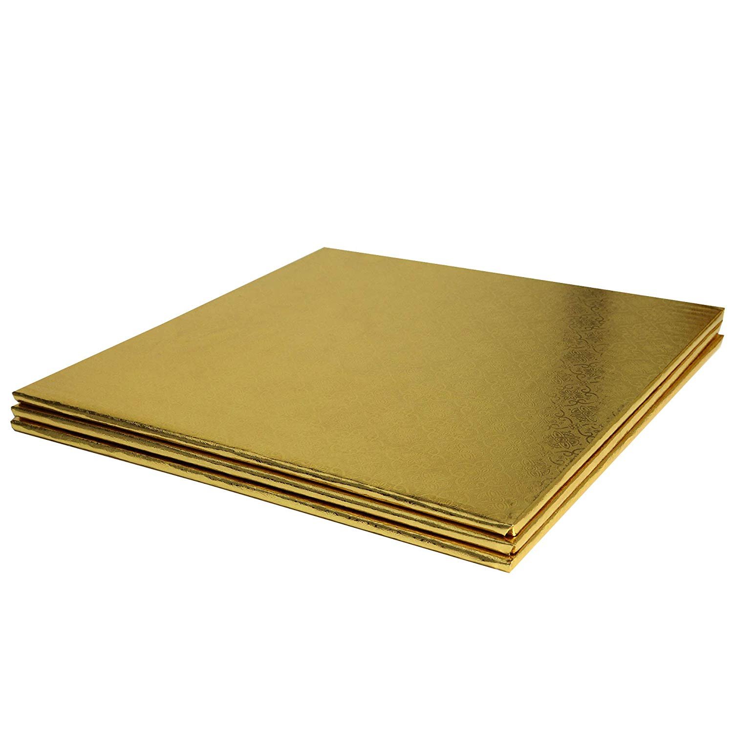 O'Creme Gold Wraparound Square Cake Pastry Drum Board 1/4 Inch Thick, 12 Inch x 12 Inch - Pack of 10 - image 4 of 6