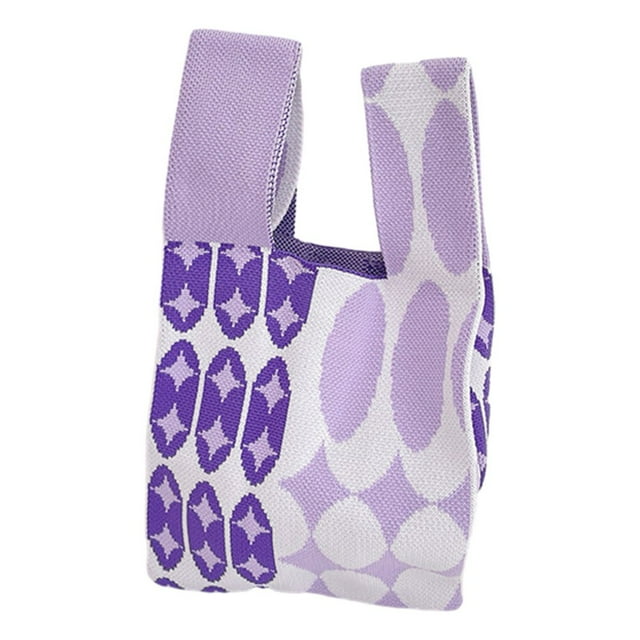 AMERTEER Sac à Main pour Femmes Grande Capacité Sac de Rangement Élégant pour Femmes Sac à Main en Tricot Rayé Élégant avec Grand Dragonne Rangement Spacieux