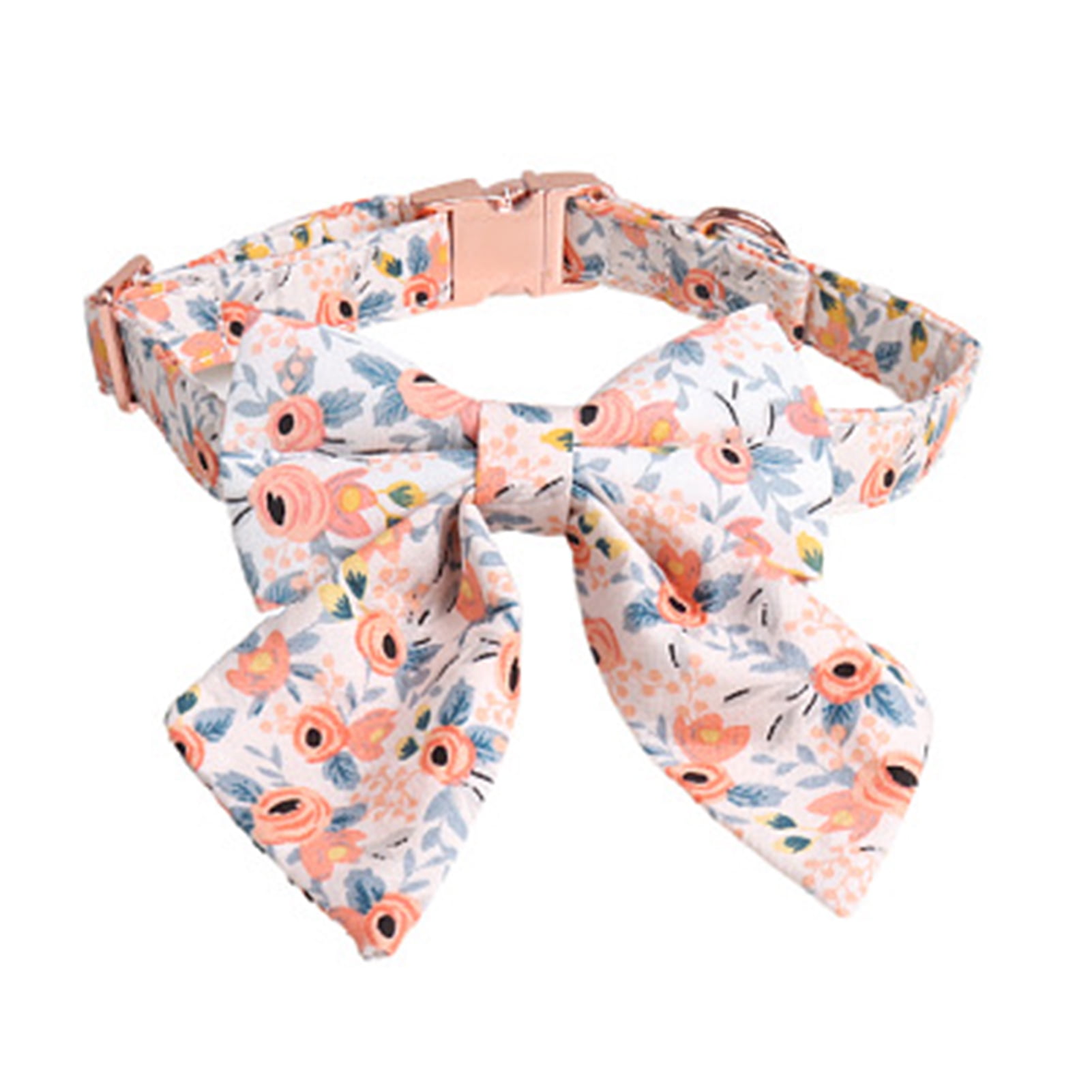 Shulemin Puppy Collar Bowknot Cute Pet Accessories Floral Printed Cat Dog Adjustable Neck Wear