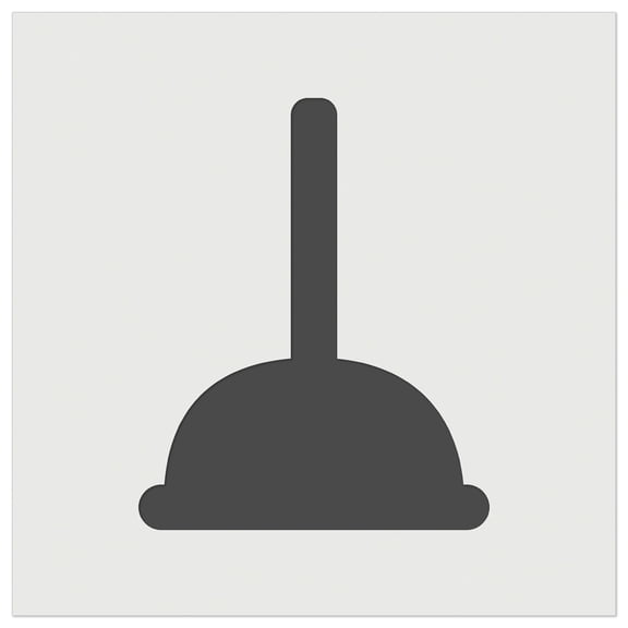 Toilet Plunger Plumbing Icon Solid DIY Cookie Wall Craft Stencil - 3.5 Inch