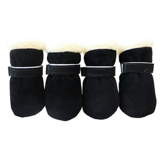 Naiyafly 4pcs Winter Dog Boots Warm Pet Dog Cat Shoes Puppy Cat Rain Snow Booties Footwear for Small Dogs
