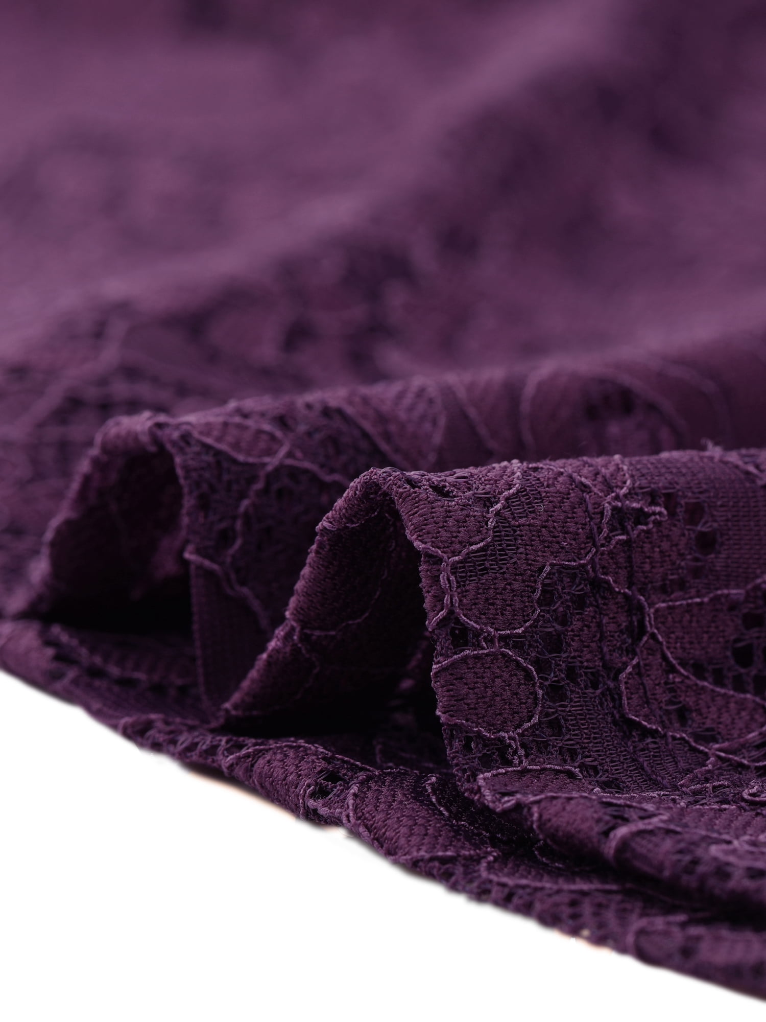DARING DIVA Floral Lace Shirt Lace Scalloped Trim Blouse L Purple