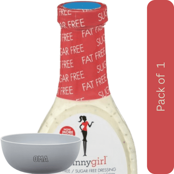 Skinnygirl Fat-Free Sugar-Free Buttermilk Ranch Dressing, 8 fl oz – with Bowl by OMA