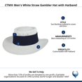 thumbnail image 5 of CTM Unisex White Straw Gambler Hat with Hatband, 5 of 5