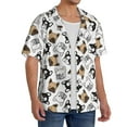 thumbnail image 4 of Naloa French Bulldog3 Men's Loose Fit Cuban Collar Short-Sleeve Shirt with Button-down and Chest Pocket for Everyday Wear Outings - 3X-Large, 4 of 7