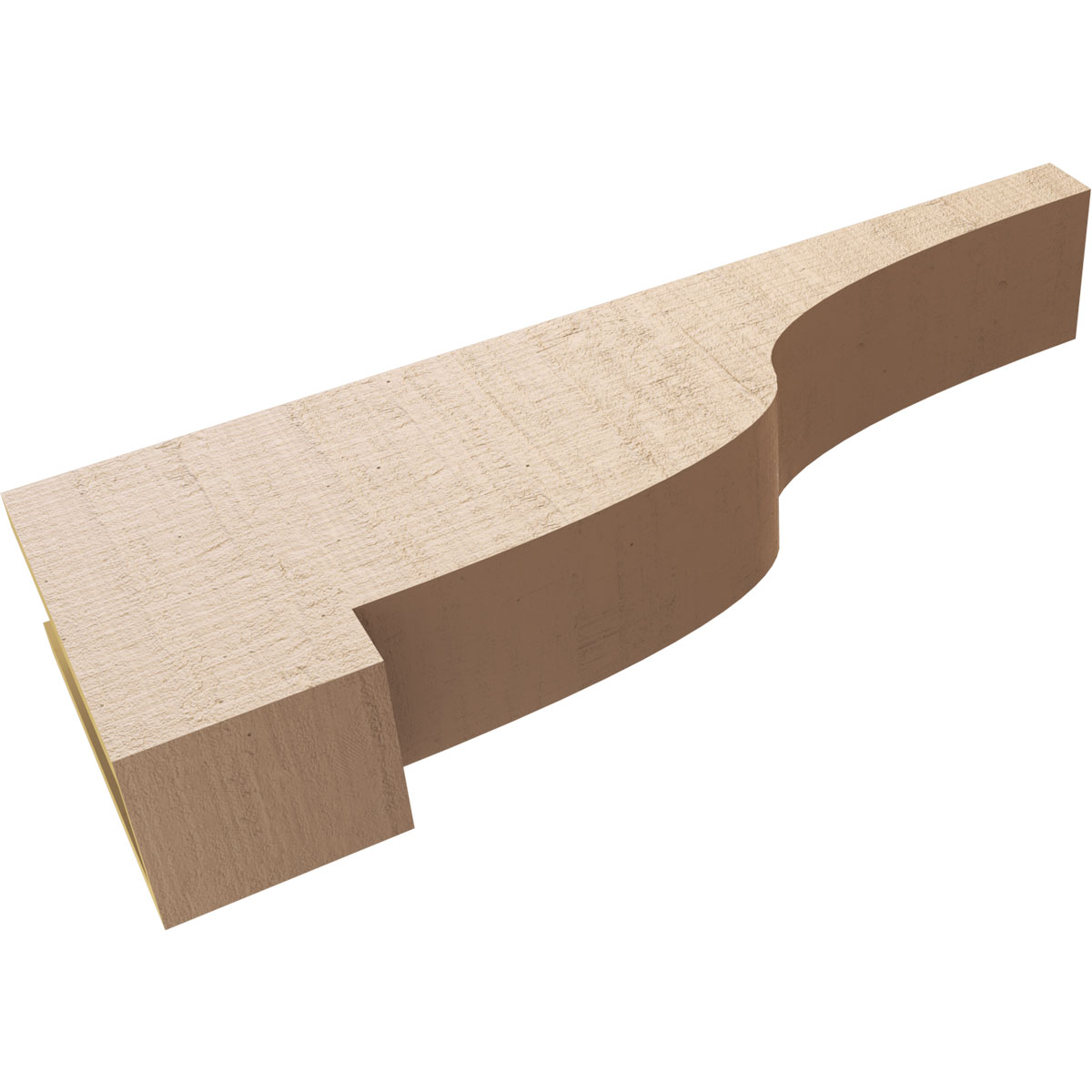 5"W x 30"D x 10"H Thin Newport Rough Cedar Woodgrain TimberThane Corbel, Primed Tan