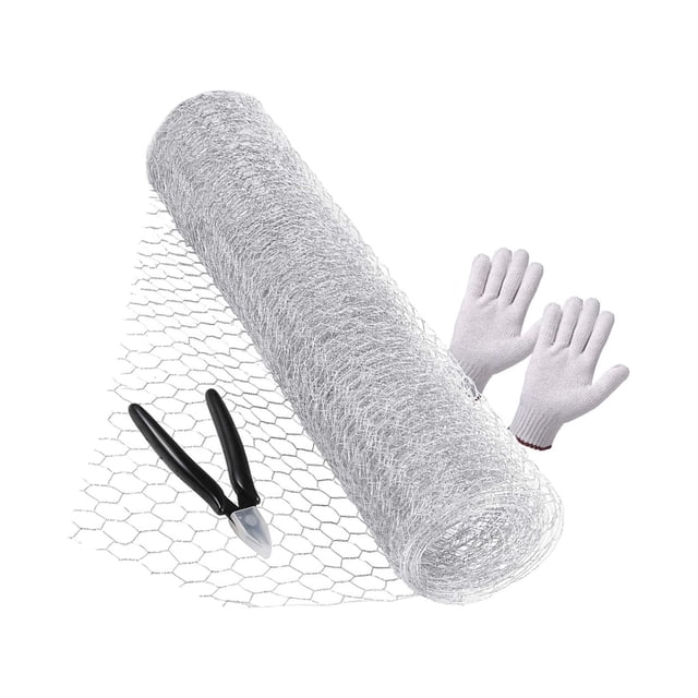 Unatoiry Sturdy Galvanized Poultry Mesh Fencing Versatile Chicken Wire Net Secure Rabbit Netting Silver 40x500cm 1Set