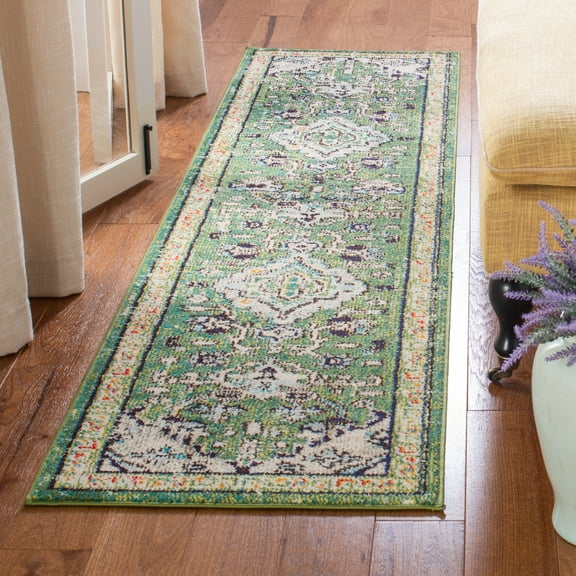 SAFAVIEH Madison Alys Vintage Traditional Runner Rug, Green/Turquoise, 2'2" x 10'