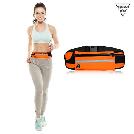 Forbidden Road Sport Running Belt (5 Color,3 Pockets) Water Resistant Fanny Pack Fitness Gear Running Waist Pack/Bag for iPhone 7/6s/6 Plus and Samsung Phone Smartphone Accessory (Best Running Water Belt)