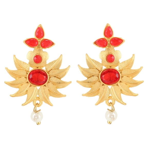 Efulgenz Indian Jewelry Faux Stone Crystal Floral Dangle Drop Earrings for Women