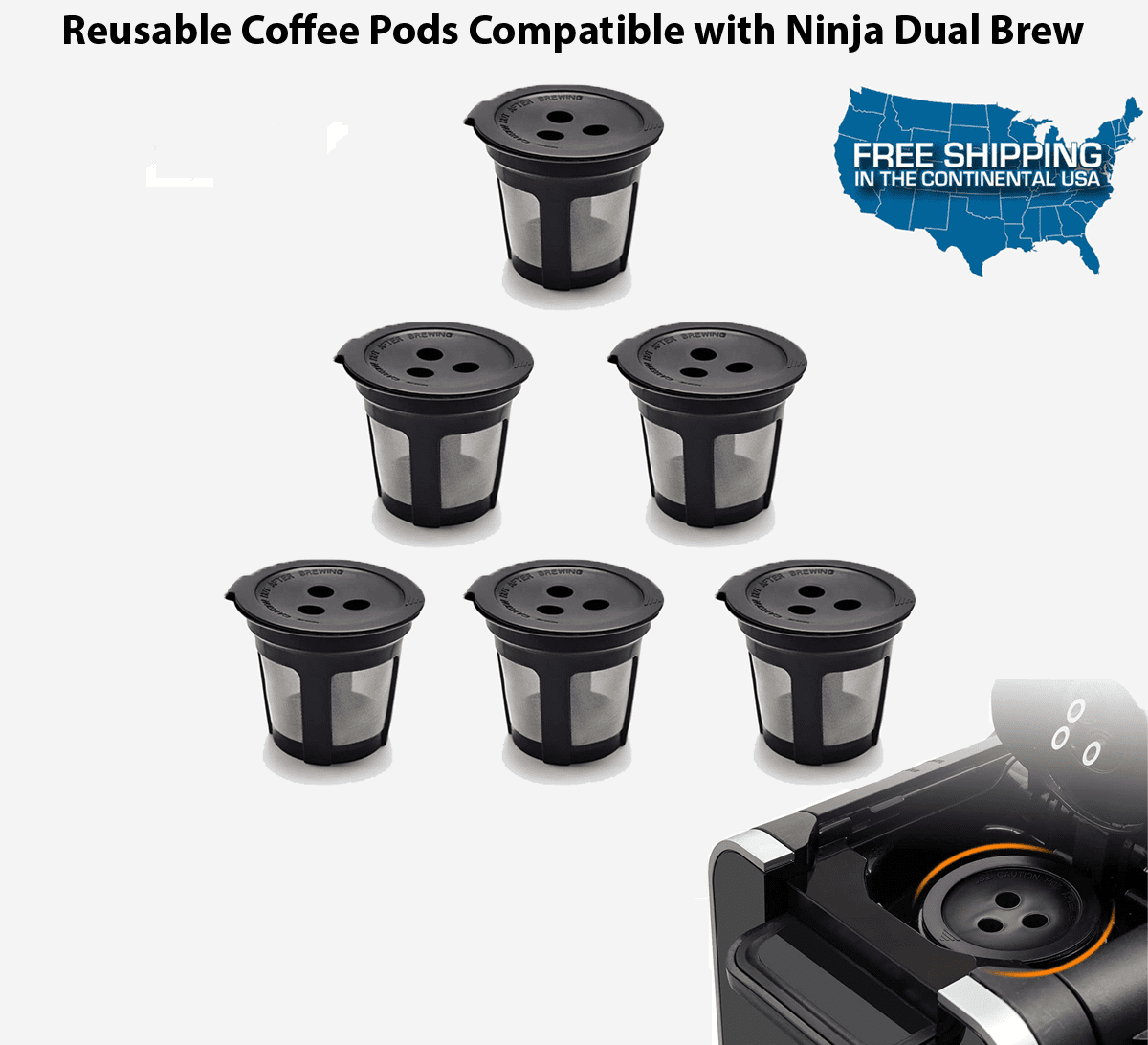 Ninja Reusable Coffee Filter Pods for Ninja Dual Brew Coffee Maker For Ninja  Coffee Maker DualBrew Pro, CFP201 CFP301 CFP400 - AliExpress