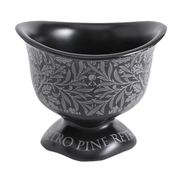 Taza de postre de cerámica, taza de ensalada, accesorio de fotografía portátil, tazón de ensalada de frutas, taza de té de base alta, vaso de pudín negro