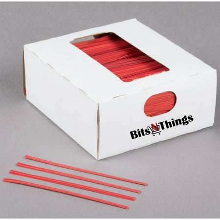 

Bits N Things Red Twist Ties for Bags | Bulk 2000 Pack with Dispenser Box | 4 Coated Wire Ties Reusable Bread