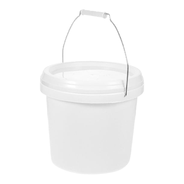 Cubo de pintura de plástico multiusos, fácil de limpiar, reutilizable, práctico, ligero, proyectos de pintura DIY, contenedor de almacenamiento de 10L Blanco