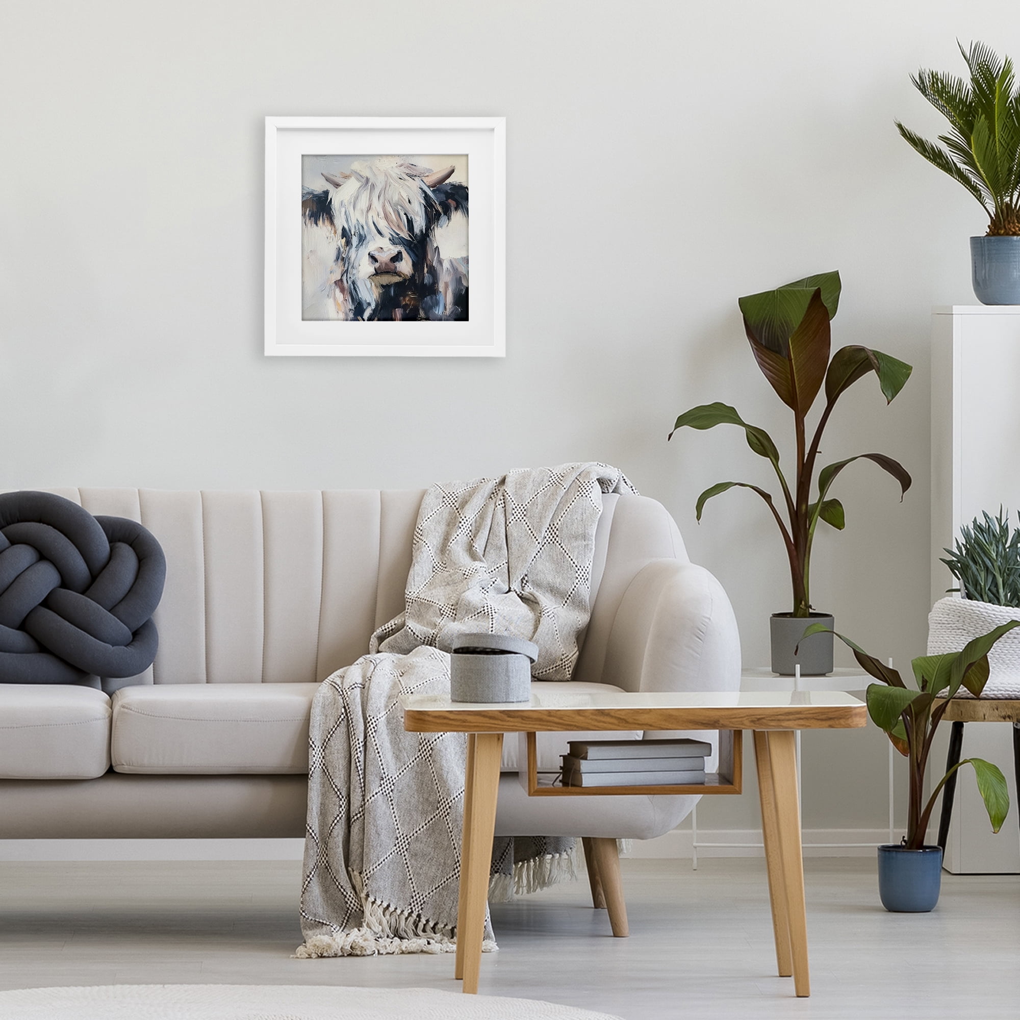 Stupell Industries Scruffy Little Highland White Framed Print Under Glass, design by Tina LeCour