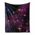 thumbnail image 1 of Space Soft Flannel Fleece Throw Blanket, 4 Comet on the Sky Stardust Meteor Shower Wish Halo Scenery, Cozy Plush for Indoor and Outdoor Use, 50" x 70", Magenta Blue, by Ambesonne, 1 of 6