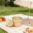 thumbnail image 6 of Kumdkd Collapsible Silicone Travel Cup, 200ml Foldable Water Cup with Lid & Carabiner, Portable Hot/Cold Drinking Cup for Camping, Hiking, Commute, BPA Free, Beige, 6 of 6