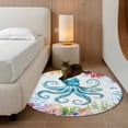 thumbnail image 3 of Octopus Coastal Round Area Rug 4 FT, Non Slip Indoor Outdoor Rug, Blue Nautical Summer Beach Ocean Washable Soft Circular Carpet Non-Shedding Floor Mat for Coffee Table Nursery Foyer Balcony, 3 of 8
